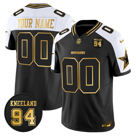 Men's Dallas Cowboys Active Player Custom Black Alternate 2025 F.U.S.E. 94 Marshawn Kneeland Memorial Patch Vapor Limited Stitched Football Jersey Men's Dallas Cowboys Active Player Custom Black Alternate 2025 F.U.S.E. 94 Marshawn Kneeland Memorial Patch Vapor Limited Stitched Football Jersey